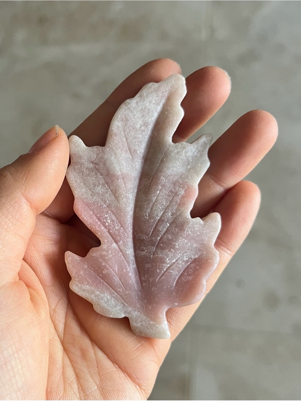 Natural Crystal Stone Set Carving Leaves Fluorite Pink Agate Amethyst Healing - Picture 5 of 6